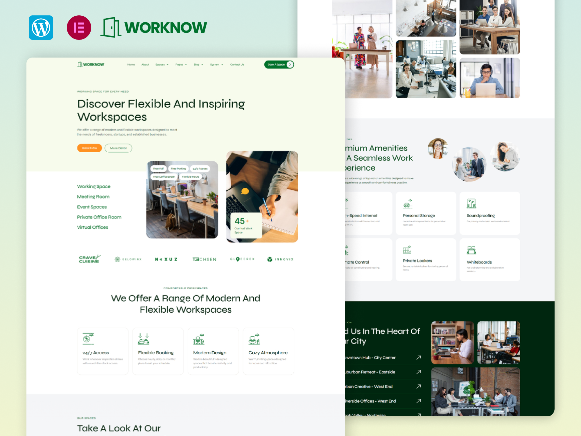 Worknow - Coworking Space Elementor Pro Template Kit