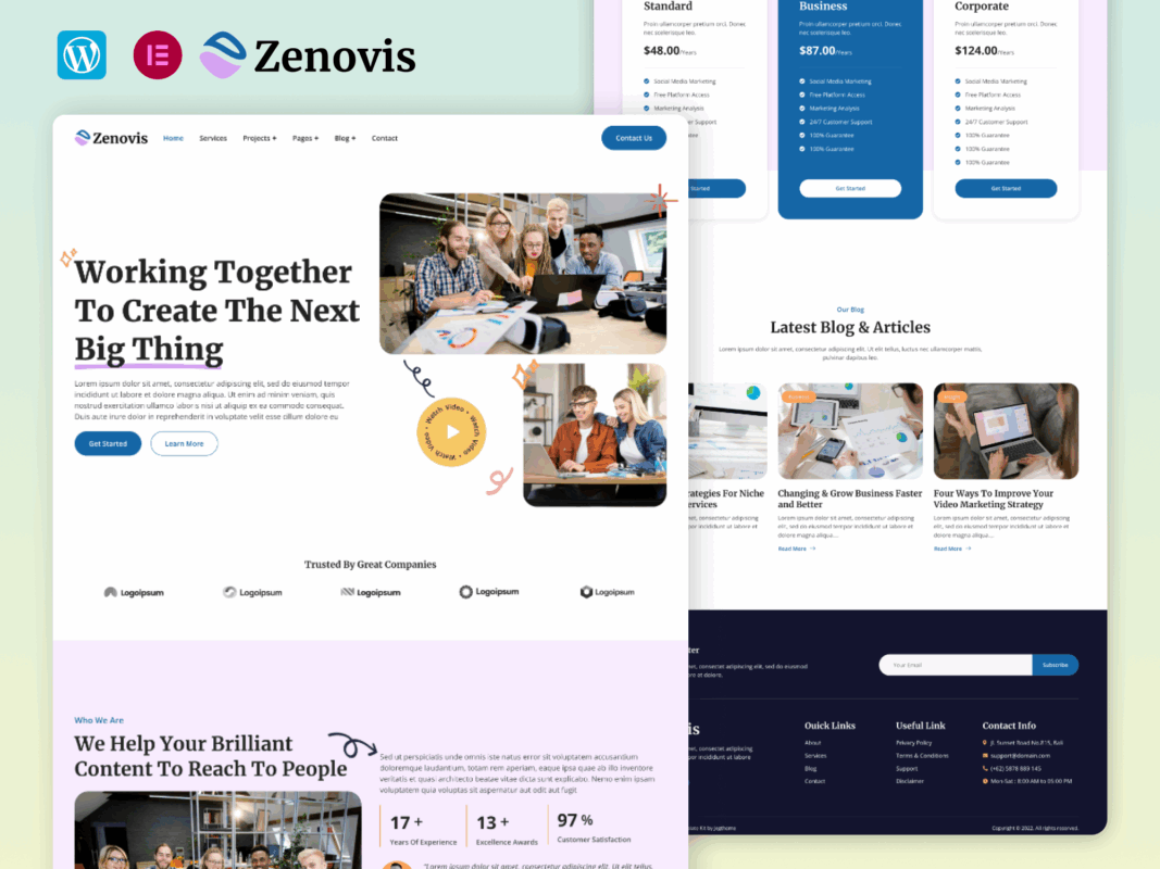 Zenovis – Creative Digital Agency Elementor Template Kit