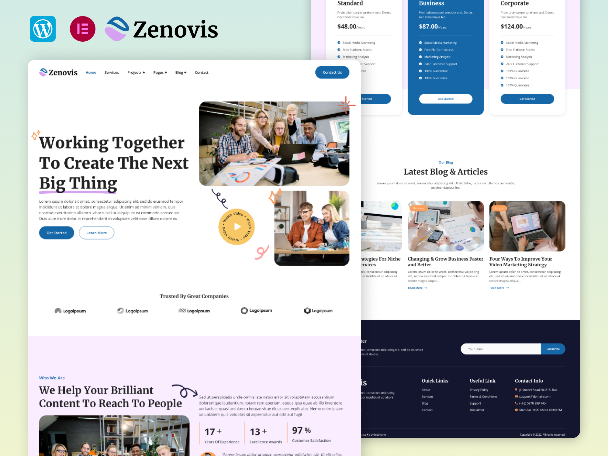 Zenovis – Creative Digital Agency Elementor Template Kit